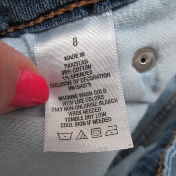 Aeropostale Womens Jean Shorts Sz 8 High Waisted Shorty Distressed Cut Off Denim - Picture 6 of 7